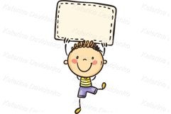 Happy childrens holding blank signs, banners or blank paper Product Image 6