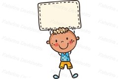 Happy childrens holding blank signs, banners or blank paper Product Image 7