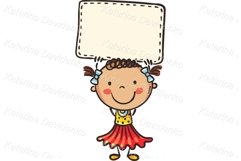 Happy childrens holding blank signs, banners or blank paper Product Image 9