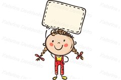Happy childrens holding blank signs, banners or blank paper Product Image 10
