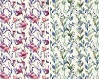 Watercolor botanical seamless patterns Product Image 5