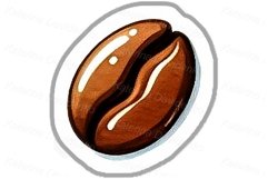 Coffee time sticker set. Cartoon watercolor stickers Product Image 4