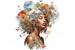 Set of collages with women heads, landscapes and flowers Product Image 2