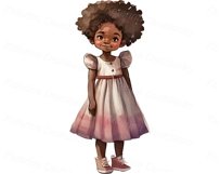 Cartoon little girls in casual lothes standing in a row Product Image 4