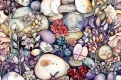 Watercolor seamless patterns with colorful amusing pebbles Product Image 3