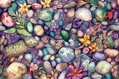 Watercolor seamless patterns with colorful amusing pebbles Product Image 4