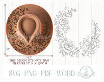 Roses Hat Burning Design - For Pyrography Product Image 4