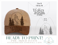 Wolf and Moon Baseball Cap Hat Burning Design Product Image 2