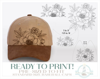Peonies Baseball Cap Hat Burning Design Product Image 2