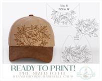 Roses Baseball Cap Hat Burning Design Product Image 2