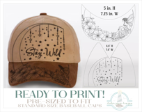 Fairy Moon Stay Wild Quote Baseball Cap Hat Burning Design Product Image 2