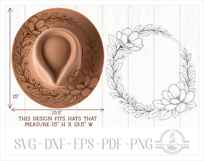 Magnolia Hat Burning Design - For Pyrography Product Image 2