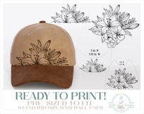 Lilies Baseball Cap Hat Burning Design Product Image 2