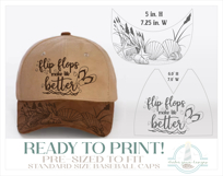 Flip Flops Make Life Better Quote Baseball Cap Hat Burning Product Image 2