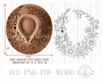 Birdhouse and Flowers Hat Burning Design - For Pyrography Product Image 2