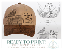 The Beach Is Calling Baseball Cap Hat Burning Design Product Image 2