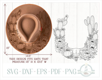 Bull Skull Succulents and Cacti Hat Burning Design Product Image 2