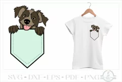 Dog Peeking From Pocket SVG, Pocket Animal SVG Product Image 1