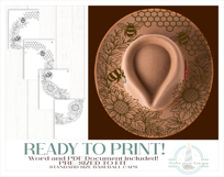 Bees and Honeycomb Hat Burning Design - Pyrography Product Image 3