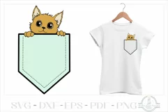 Cat Peeking From Pocket SVG, Pocket Animal SVG Product Image 1
