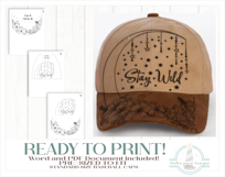 Fairy Moon Stay Wild Quote Baseball Cap Hat Burning Design Product Image 3