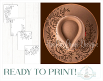 Roses Hat Burning Design - For Pyrography Product Image 5
