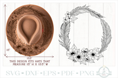 Feathers and Flowers Hat Burning Design - Pyrography Product Image 1