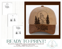 Wolf and Moon Baseball Cap Hat Burning Design Product Image 3