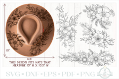 Floral and Leaves Hat Burning Design - Pyrography Product Image 4