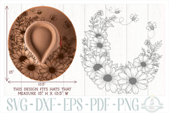 Daisies and Bees Hat Burning Design - Pyrography Product Image 3