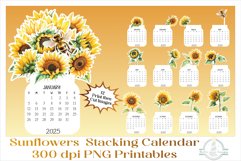 2025 Sunflowers Calendar Desktop PNG, Print Then Cut files Product Image 1