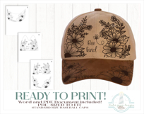 Bee Kind Bees and Daisies Baseball Cap Hat Burning Design Product Image 3