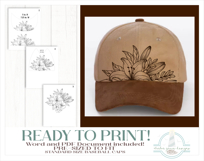 Lilies Baseball Cap Hat Burning Design Product Image 3