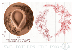 Amaryllis and Pine Hat Burning Pyrography Design Product Image 1