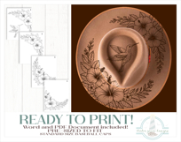 Hummingbird and Hibiscus Hat Burning Design - Pyrography Product Image 3