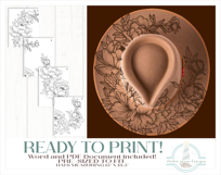 Peonies Hat Burning Design For Pyrography Product Image 3