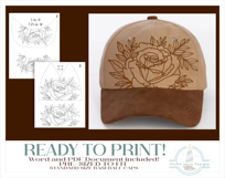 Roses Baseball Cap Hat Burning Design Product Image 3