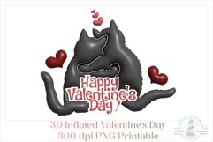 3D Inflated Cats Happy Valentine's Day 300 dpi PNG Product Image 1