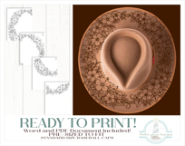 Ivy and Flowers Hat Burning Design - For Pyrography Product Image 3