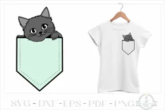 Cat Peeking From Pocket SVG, Pocket Animal SVG Product Image 1