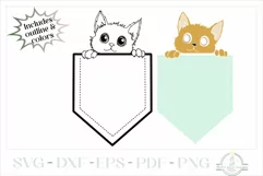 Cat Peeking From Pocket SVG, Pocket Animal SVG Product Image 2