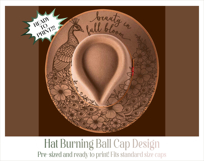 Peacock Hat Burning Design - For Pyrography Product Image 4