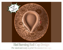 Flowers and Leaves Hat Burning Design - For Pyrography Product Image 8