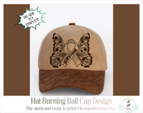 Survivor Butterfly Baseball Cap Hat Burning Product Image 4