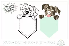 Dog Peeking From Pocket SVG, Pocket Animal SVG Product Image 2