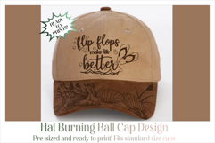 Flip Flops Make Life Better Quote Baseball Cap Hat Burning Product Image 4