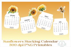 2025 Sunflowers Calendar Desktop PNG, Print Then Cut files Product Image 2