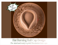Magnolia Hat Burning Design - For Pyrography Product Image 4