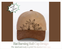 Lilies Baseball Cap Hat Burning Design Product Image 4
