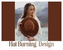 Roses Hat Burning Design - For Pyrography Product Image 3
